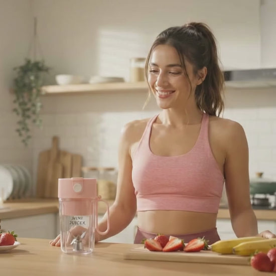 Vídeo de 20 segundos del vaso batidora portátil Somnii preparando un batido